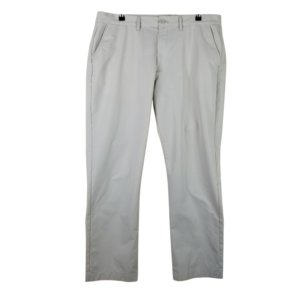 J.Crew Flex Straight Fit Tech Pants Mens 36x30 Light Gray Performance Trousers